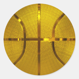Golden Basketball Runder Aufkleber