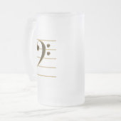 Golden Bass Clef Musiknote Mattglas Bierglas (Vorderseite Links)
