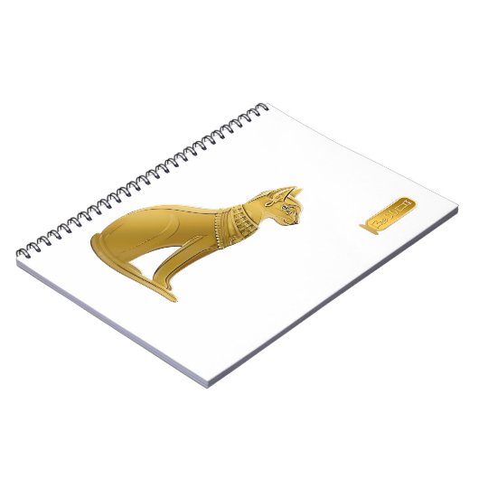 Golden Bastet - Ägyptische Katze-Schutzgöttin Notizblock (Linke Seite)