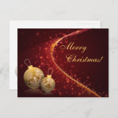Golden Baubles Christmas Feiertagspostkarte (Vorne/Hinten)