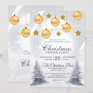 Golden Baubles Weihnachten Corporate Holiday Party Einladung
