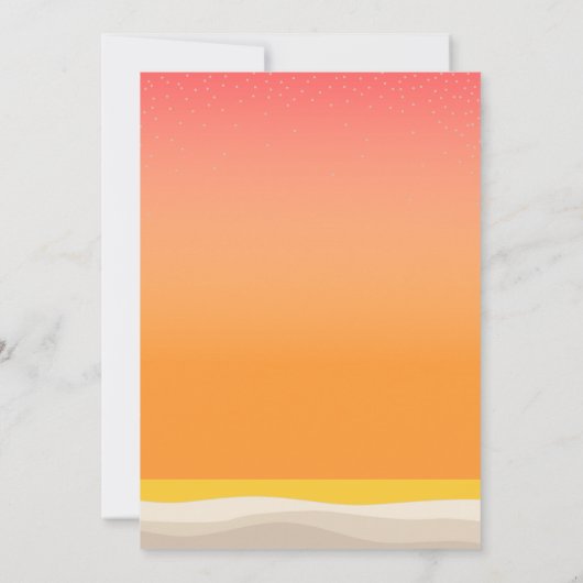 Golden Beach Elegant Sweet 16 Einladung (Rückseite)