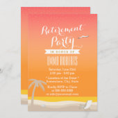 Golden Beach Elegantes Party zur Ruhestandszeit Einladung (Vorne/Hinten)