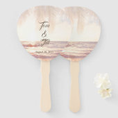 Golden Beach Watercolor Hochzeit Fächer (Vorne und Hinten)