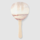 Golden Beach Watercolor Hochzeit Fächer (Rückseite)