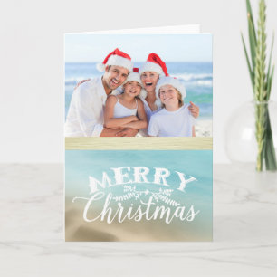 Golden Beaches Tropisches Foto Weihnachtskarte Feiertagskarte