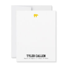 Golden Bear Varsity Notecard with Yellow Backer