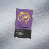 Golden Beauty Logo | Salonschere Magnetische Visitenkarte (Beispiel)