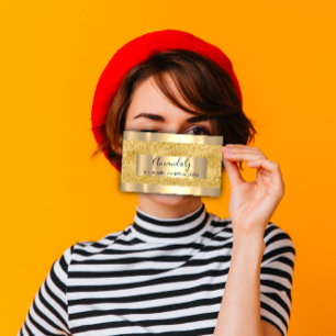 Golden Beauty Shop Makeup Artist Business Card Visitenkarte