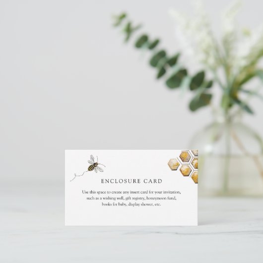 Golden Bee and Eucalyptus Enclosure Card Begleitkarte (Stehend Vorderseite)