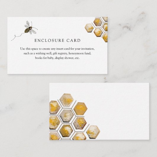Golden Bee and Eucalyptus Enclosure Card Begleitkarte (Vorne/Hinten)
