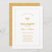 Golden Bee and Honeycomb Tee Party Einladung (Vorne/Hinten)