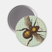 Golden Bee Art Magnet (Vorderseite/Rückseite)