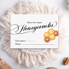 Golden Bee Baby Shower rät wie viele Honeycombs Begleitkarte