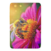 Golden Bee Blume Magic Light Design Badematte (Vorderseite Vertikal)
