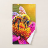 Golden Bee Blume Magic Light Design Badhandtuch Set (Handtuch)