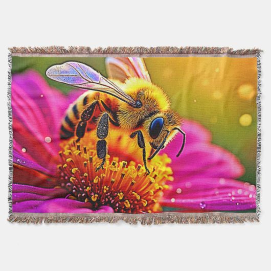 Golden Bee Blume Magic Light Design Decke (Vorderseite)