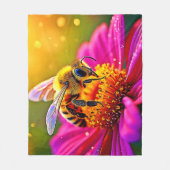 Golden Bee Blume Magic Light Design Fleecedecke (Vorderseite)