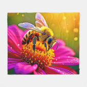 Golden Bee Blume Magic Light Design Fleecedecke (Vorderseite (Horizontal))
