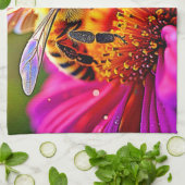Golden Bee Blume Magic Light Design Geschirrtuch (Gefaltet)