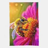 Golden Bee Blume Magic Light Design Geschirrtuch (Vertikal)