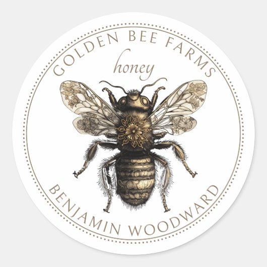 Golden Bee Honey Farms Sticker (Vorderseite)