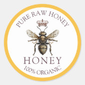 Golden Bee Honey Label Runder Aufkleber (Vorderseite)