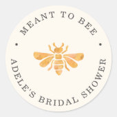 Golden Bee "Meant to Bee" Brautparty Gefallen Runder Aufkleber (Vorderseite)