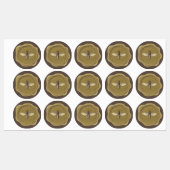 Golden Bee on Brown Personalisiert Wax Siegel Labe Etiketten (Blatt)