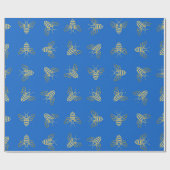 Golden Bee Pattern Geschenkpapier (Flach)