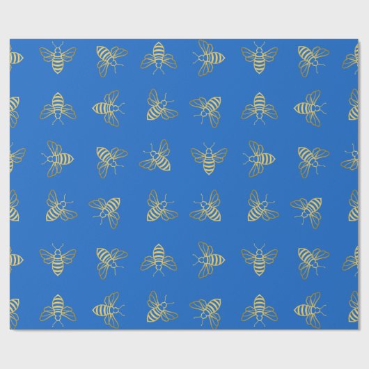 Golden Bee Pattern Geschenkpapier (Flach)