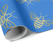 Golden Bee Pattern Geschenkpapier (Rolleneckpunkt)