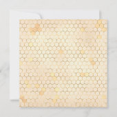 Golden Bee Pink Baby Dusche Einladung (Rückseite)