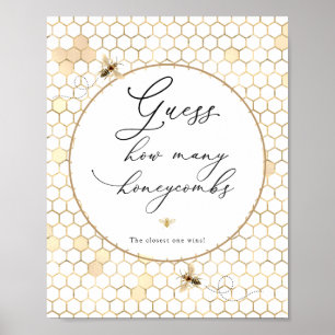 Golden Bee Schätze wie viele Honigwaben Zeichen Poster