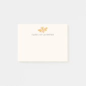 Golden Bee Watercolor Personalisiert Post-it Klebezettel (Vorderseite)