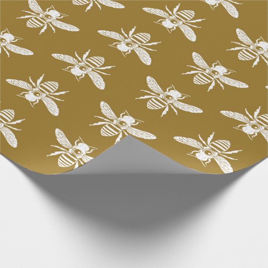 Golden Bee Wrapping Paper Geschenkpapier (Ecke)