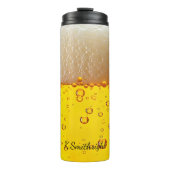 Golden Beer Nah-up Foam Bubbles Thermosbecher (Vorderseite)
