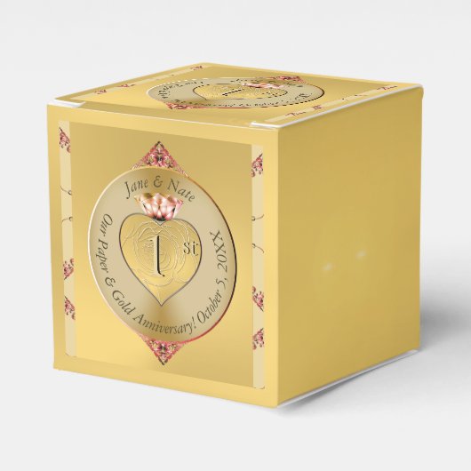 Golden bei der 1. oder 50. Hochzeit Geschenkschachtel (Vorderseite)