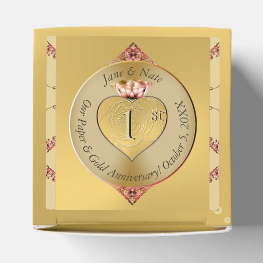 Golden bei der 1. oder 50. Hochzeit Geschenkschachtel (Oben)