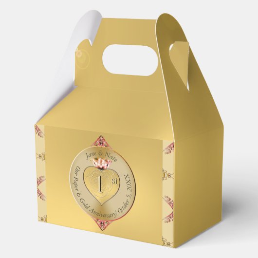 Golden bei der 1. oder 50. Hochzeit Geschenkschachtel (Rückseite)