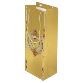 Golden bei der 1. oder 50. Hochzeit Geschenktüte Für Weinflaschen (Vorderseite Schrägansicht)