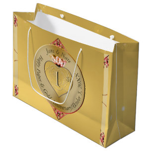 Golden bei der 1. oder 50. Hochzeit Große Geschenktüte