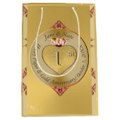 Golden bei der 1. oder 50. Hochzeit Mittlere Geschenktüte (Vorderseite)