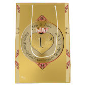 Golden bei der 1. oder 50. Hochzeit Mittlere Geschenktüte (Rückseite)