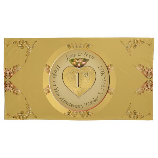 Golden bei der Hochzeit zum 1./50. Kissenbezug (Vorderseite-Links)