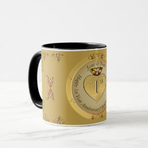 Golden bei der Hochzeit zum 1./50. Tasse
