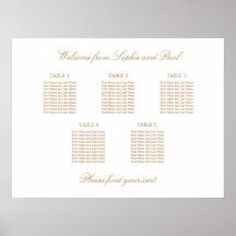 Golden Beige 5 Tischdecken Hochzeitskarte