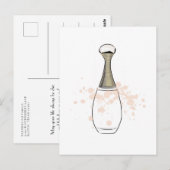 Golden beige Parfüm Flasche Postkarte (Vorne/Hinten)