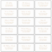 Golden Beige Script 18 Guest Address Labels (Vorderseite)