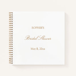 Golden Beige Script Brautparty Gästebuch Notizblock